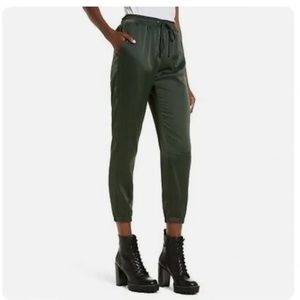 BOGO❗️Socialite forest green satin joggers